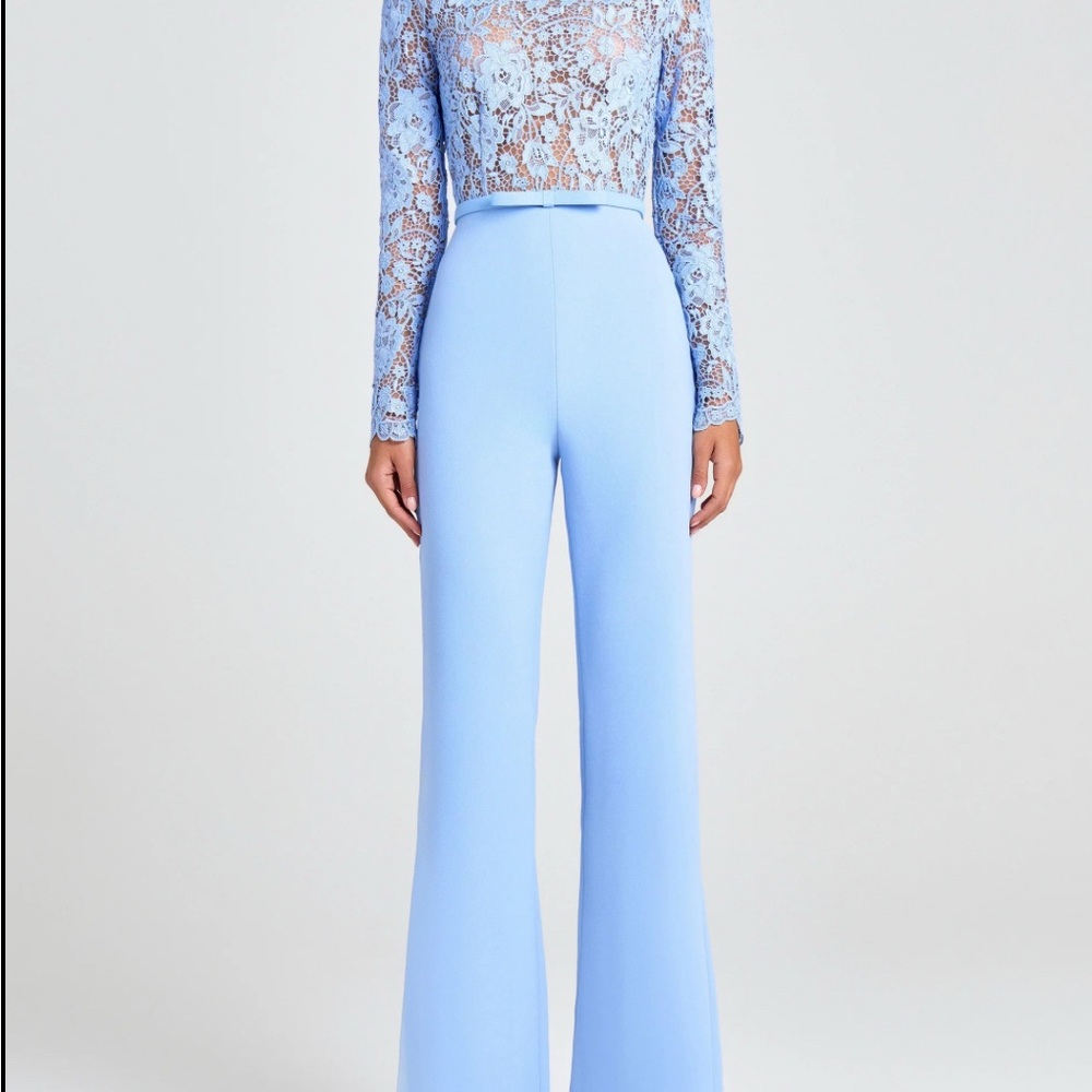 Elegant Blue Lace Jumpsuit